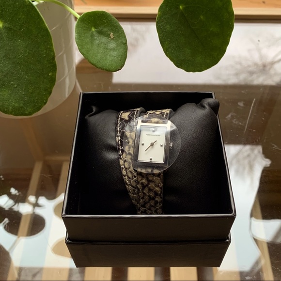Rebecca Minkoff Embossed Snakeskin Leather Watch - Picture 2 of 5